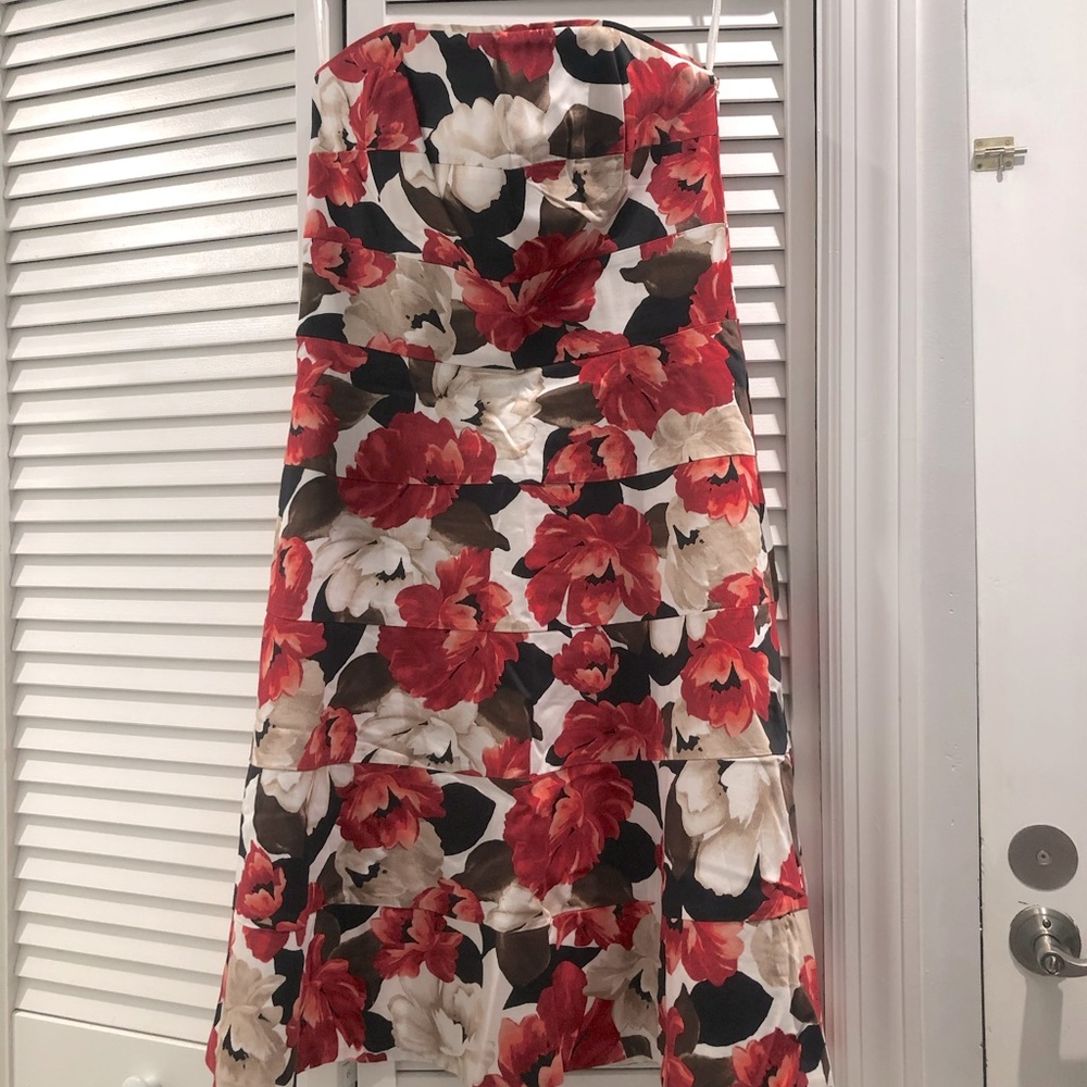 WHBM strapless floral dress